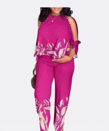Vibrant Petal 2 Piece Sets (Pink-L), (Green-XXL)