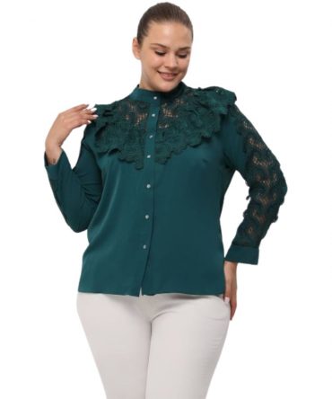 Emerald Lace Elegant Top