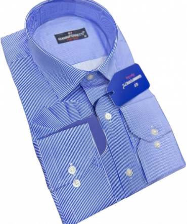 Azure Stripes: Classic Dress Shirt